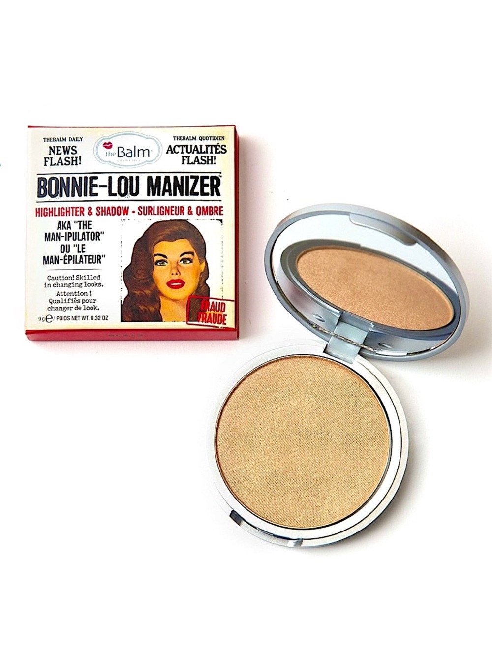 theBalm Bonnie-Lou Manizer Highlighter & Shadow - Peach Pink & Gold Accents